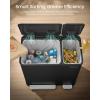 imageSONGMICS Trash Can 2 x 8 Gallon 2 x 30 L DualCompartment Garbage Can with SoftClose Lid Pedal and Inner Buckets Stainless Steel Includes 15 Liner Bags Matte White ULTB741W01Black