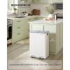 imageSONGMICS Trash Can 2 x 8 Gallon 2 x 30 L DualCompartment Garbage Can with SoftClose Lid Pedal and Inner Buckets Stainless Steel Includes 15 Liner Bags Matte White ULTB741W01Matte White