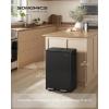 imageSONGMICS Trash Can 2 x 8 Gallon 2 x 30 L DualCompartment Garbage Can with SoftClose Lid Pedal and Inner Buckets Stainless Steel Includes 15 Liner Bags Matte White ULTB741W01Ink Black