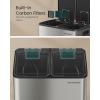 imageSONGMICS Trash Can 2 x 8 Gallon 2 x 30 L DualCompartment Garbage Can with SoftClose Lid Pedal and Inner Buckets Stainless Steel Includes 15 Liner Bags Matte White ULTB741W01Silver