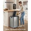 imageSONGMICS Trash Can 2 x 8 Gallon 2 x 30 L DualCompartment Garbage Can with SoftClose Lid Pedal and Inner Buckets Stainless Steel Includes 15 Liner Bags Matte White ULTB741W01Silver