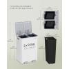 imageSONGMICS Trash Can 2 x 8 Gallon 2 x 30 L DualCompartment Garbage Can with SoftClose Lid Pedal and Inner Buckets Stainless Steel Includes 15 Liner Bags Matte White ULTB741W01Matte White