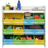 imageSONGMICSOrganizer and storage bins Kids toy storage Unit with 9 Removable NonWoven Fabric Top Book Shelf for Nursery Playroom White UGKR31WT