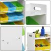 imageSONGMICSOrganizer and storage bins Kids toy storage Unit with 9 Removable NonWoven Fabric Top Book Shelf for Nursery Playroom White UGKR31WT