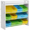 imageSONGMICSOrganizer and storage bins Kids toy storage Unit with 9 Removable NonWoven Fabric Top Book Shelf for Nursery Playroom White UGKR31WT