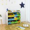 imageSONGMICSOrganizer and storage bins Kids toy storage Unit with 9 Removable NonWoven Fabric Top Book Shelf for Nursery Playroom White UGKR31WT