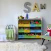 imageSONGMICSOrganizer and storage bins Kids toy storage Unit with 9 Removable NonWoven Fabric Top Book Shelf for Nursery Playroom White UGKR31WT