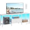 imageSONGMICS BELLAH Collection  TV Stand for TVs Up to 55 Inches Media Console Table and Entertainment Center Unit for Living Room with Shelves and Drawer Steel Modern Ink Black ULGS031B101SCloud White