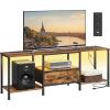 imageSONGMICS BELLAH Collection  TV Stand for TVs Up to 55 Inches Media Console Table and Entertainment Center Unit for Living Room with Shelves and Drawer Steel Modern Ink Black ULGS031B101SRustic Brown