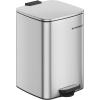 imageSONGMICS Kitchen Trash Can 52Gallon 20 L Trash Bin Stainless Steel Garbage Can with Inner Bucket Soft Close and Stays Open Cloud White ULTB592W01Metallic Silver