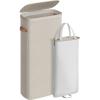 imageSONGMICS Laundry Basket 172 Gal Laundry Hamper Easy Assembly with Lid and Handles Removable Liner 154 x 87 x 295 Inches Cappuccino Beige ULCB810LH01Cappuccino Beige