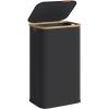 imageSONGMICS Laundry Hamper Laundry Basket with Lid Foldable Storage Basket Bamboo Frame for Bedroom Living Room Oxford Fabric 264 Gal 100 L Ink Black ULCB518BH01Ink Black