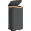 imageSONGMICS Laundry Hamper Laundry Basket with Lid Foldable Storage Basket Bamboo Frame for Bedroom Living Room Oxford Fabric 264 Gal 100 L Ink Black ULCB518BH01Slate Gray
