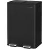 imageSONGMICS Trash Can 2 x 8 Gallon 2 x 30 L DualCompartment Garbage Can with SoftClose Lid Pedal and Inner Buckets Stainless Steel Includes 15 Liner Bags Matte White ULTB741W01Ink Black