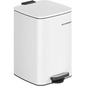 imageSONGMICS Kitchen Trash Can 52Gallon 20 L Trash Bin Stainless Steel Garbage Can with Inner Bucket Soft Close and Stays Open Cloud White ULTB592W01Cloud White