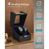imageSONGMICS Automatic Single Watch Winder Box with Quiet Motor for Automatic Watches with LED Light Adjustable Pillow Lock 4 Winding Settings Includes a USBC Charging Cable Black UJWB030B012 Slot