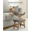 imageSONGMICS Foot Stool Ottoman Padded Foot Rest Under Desk with Solid Wood Frame Removable Cover for Living Room 98 x 154 x 118 Inches Summer Sand and Brown ULSF052LF01Slate Gray  Brown Leg
