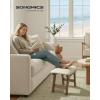 imageSONGMICS Foot Stool Ottoman Padded Foot Rest Under Desk with Solid Wood Frame Removable Cover for Living Room 98 x 154 x 118 Inches Summer Sand and Brown ULSF052LF01Summer Sand  Brown Leg