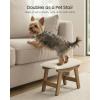 imageSONGMICS Foot Stool Ottoman Padded Foot Rest Under Desk with Solid Wood Frame Removable Cover for Living Room 98 x 154 x 118 Inches Summer Sand and Brown ULSF052LF01Summer Sand  Brown Leg
