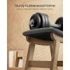 imageSONGMICS Foot Stool Ottoman Padded Foot Rest Under Desk with Solid Wood Frame Removable Cover for Living Room 98 x 154 x 118 Inches Summer Sand and Brown ULSF052LF01Slate Gray  Brown Leg