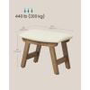 imageSONGMICS Foot Stool Ottoman Padded Foot Rest Under Desk with Solid Wood Frame Removable Cover for Living Room 98 x 154 x 118 Inches Summer Sand and Brown ULSF052LF01Summer Sand  Brown Leg