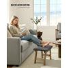 imageSONGMICS Foot Stool Ottoman Padded Foot Rest Under Desk with Solid Wood Frame Removable Cover for Living Room 98 x 154 x 118 Inches Summer Sand and Brown ULSF052LF01Slate Gray  Brown Leg