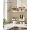 imageSONGMICS HOME Cabinet Organizer Shelf Set of 2 Kitchen Counter Shelves Kitchen Storage Spice Rack Stackable Expandable Metal and Bamboo Light Bamboo UKCS050N01Light Bamboo