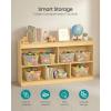 imageSONGMICS Kids Toy Storage Shelf Montessori Shelf for Toys with 5 Open Compartments Storage Unit for Childrens Room Playroom Living Room 118 x 442 x 256 Inches Beech Beige UGKR052YZ01Beech Beige