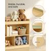 imageSONGMICS Kids Toy Storage Shelf Montessori Shelf for Toys with 5 Open Compartments Storage Unit for Childrens Room Playroom Living Room 118 x 442 x 256 Inches Beech Beige UGKR052YZ01Beech Beige