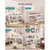 imageSONGMICS Kids Toy Storage Shelf Montessori Shelf for Toys with 5 Open Compartments Storage Unit for Childrens Room Playroom Living Room 118 x 442 x 256 Inches Beech Beige UGKR052YZ01Cloud White