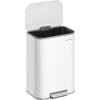 imageSONGMICS Kitchen Trash Can 13Gallon 50 L Garbage Can with Lid Stainless Steel Soft Close and Stays Open Inner Bucket Wide NonSlip Pedal Ink Black ULTB547B01Cloud White