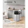 imageSONGMICS Kitchen Trash Can 13Gallon 50 L Garbage Can with Lid Stainless Steel Soft Close and Stays Open Inner Bucket Wide NonSlip Pedal Ink Black ULTB547B01Metallic Silver