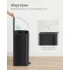 imageSONGMICS Kitchen Trash Can 13Gallon 50 L Garbage Can with Lid Stainless Steel Soft Close and Stays Open Inner Bucket Wide NonSlip Pedal Ink Black ULTB547B01Ink Black
