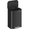 imageSONGMICS Kitchen Trash Can 13Gallon 50 L Garbage Can with Lid Stainless Steel Soft Close and Stays Open Inner Bucket Wide NonSlip Pedal Ink Black ULTB547B01Ink Black