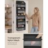 imageSONGMICS OvertheDoor Organizer 5Tier Door Hanging Storage Shelf HeavyDuty Closet Hanging Organizer Foldable Transparent Pockets Metal Hooks Ink Black URDH010BH01Ink Black