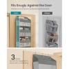 imageSONGMICS OvertheDoor Organizer 5Tier Door Hanging Storage Shelf HeavyDuty Closet Hanging Organizer Foldable Transparent Pockets Metal Hooks Ink Black URDH010BH01Dove Gray