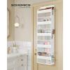 imageSONGMICS OvertheDoor Organizer 5Tier Door Hanging Storage Shelf HeavyDuty Closet Hanging Organizer Foldable Transparent Pockets Metal Hooks Ink Black URDH010BH01Cloud White