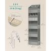 imageSONGMICS OvertheDoor Organizer 5Tier Door Hanging Storage Shelf HeavyDuty Closet Hanging Organizer Foldable Transparent Pockets Metal Hooks Ink Black URDH010BH01Dove Gray