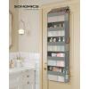 imageSONGMICS OvertheDoor Organizer 5Tier Door Hanging Storage Shelf HeavyDuty Closet Hanging Organizer Foldable Transparent Pockets Metal Hooks Ink Black URDH010BH01Dove Gray