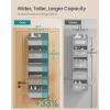 imageSONGMICS OvertheDoor Organizer 5Tier Door Hanging Storage Shelf HeavyDuty Closet Hanging Organizer Foldable Transparent Pockets Metal Hooks Set of 2 Dove Gray URDH011GD01Dove Gray