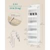 imageSONGMICS OvertheDoor Organizer 5Tier Door Hanging Storage Shelf HeavyDuty Closet Hanging Organizer Foldable Transparent Pockets Metal Hooks Set of 2 Dove Gray URDH011GD01Cloud White