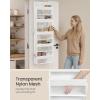 imageSONGMICS OvertheDoor Organizer 5Tier Door Hanging Storage Shelf HeavyDuty Closet Hanging Organizer Foldable Transparent Pockets Metal Hooks Set of 2 Dove Gray URDH011GD01Cloud White