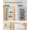 imageSONGMICS OvertheDoor Organizer 5Tier Door Hanging Storage Shelf HeavyDuty Closet Hanging Organizer Foldable Transparent Pockets Metal Hooks Set of 2 Dove Gray URDH011GD01Cloud White