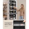 imageSONGMICS OvertheDoor Organizer 9Compartment Door Hanging Storage Shelf Foldable Closet Hanging Organizer HeavyDuty Metal Hooks Transparent Ink Black URDH009BH01Ink Black
