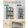 imageSONGMICS OvertheDoor Organizer 9Compartment Door Hanging Storage Shelf Foldable Closet Hanging Organizer HeavyDuty Metal Hooks Transparent Ink Black URDH009BH01Dove Gray