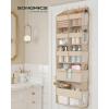 imageSONGMICS OvertheDoor Organizer 9Compartment Door Hanging Storage Shelf Foldable Closet Hanging Organizer HeavyDuty Metal Hooks Transparent Ink Black URDH009BH01Summer Sand