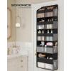 imageSONGMICS OvertheDoor Organizer 9Compartment Door Hanging Storage Shelf Foldable Closet Hanging Organizer HeavyDuty Metal Hooks Transparent Ink Black URDH009BH01Ink Black