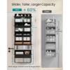 imageSONGMICS OvertheDoor Organizer 9Compartment Door Hanging Storage Shelf Foldable Closet Hanging Organizer HeavyDuty Metal Hooks Transparent Ink Black URDH009BH01Ink Black
