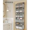 imageSONGMICS OvertheDoor Organizer 9Compartment Door Hanging Storage Shelf Foldable Closet Hanging Organizer HeavyDuty Metal Hooks Transparent Ink Black URDH009BH01Dove Gray