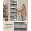 imageSONGMICS OvertheDoor Organizer 9Compartment Door Hanging Storage Shelf Foldable Closet Hanging Organizer HeavyDuty Metal Hooks Transparent Ink Black URDH009BH01Dove Gray